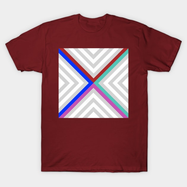 Gray White Colorful Triangular T-Shirt by XTUnknown